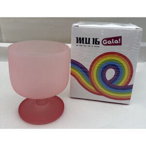 MU16 Gala! Cocktail Footed Glass Margarita Goblet Round Design White-Peach *READ